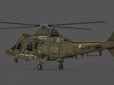 Agusta A109EOA Helicopter 3D Model Italian Army High-Detail  Low-poly 3D model
