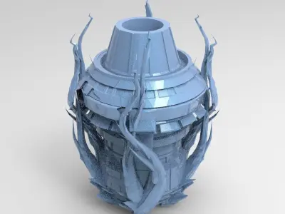 Dark weave Watchtower top Low-poly 3D model