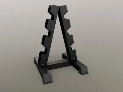 PBR Dumbbell Rack D Low-poly 3D model