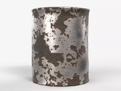 Rusted Can Low-poly 3D model
