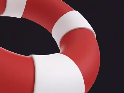 Red Lifebuoy Ring 3D model