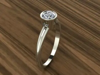 5 single stone solitaire rings 3D print model