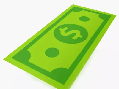 Cartoon Money Bill Low-poly 3D model