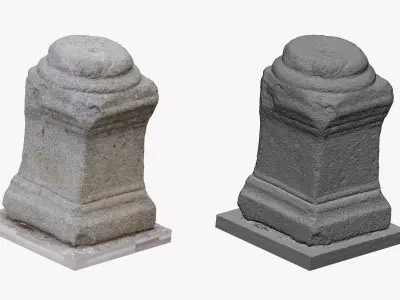 Medieval Stone Column Piece 01 RAW SCAN 3D model