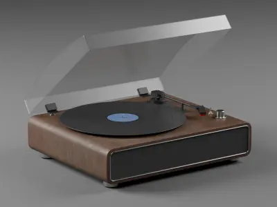 Retro turntable Low-poly 3D model