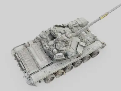 Russian T-90 tank destroyed by Ukrainian army  3D model