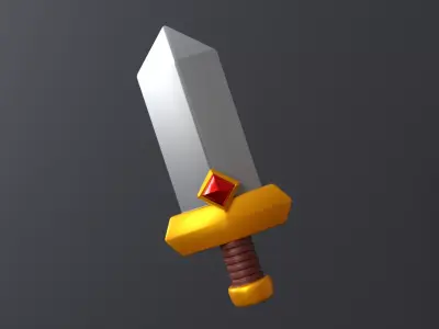 SWORD CARTOON Low-poly 3D model