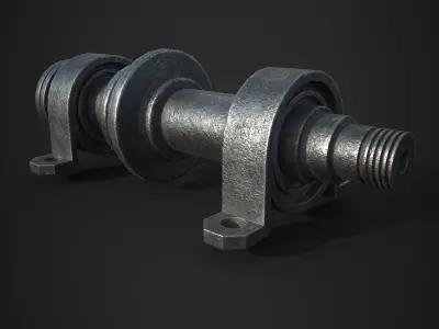 Bearing Shaft Low-poly 3D model