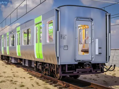 Rigged Train Japanese Yamanote E235 Series  3D model