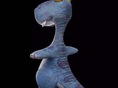 Cute cartoon dinosaur 3D model