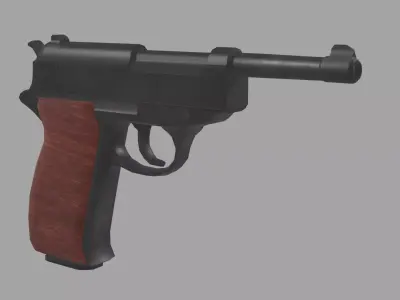 Walther P-38 Pistol Low-poly 3D model