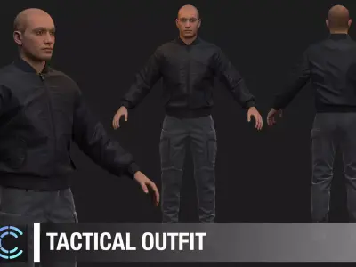 Tactical outfit Bomber jacket Pant Marvelous Designer Clo 3D 3D model