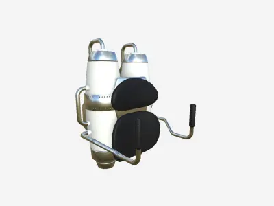 Jetpack A05 White Aluminum - SciFi Character Design Low-poly 3D model