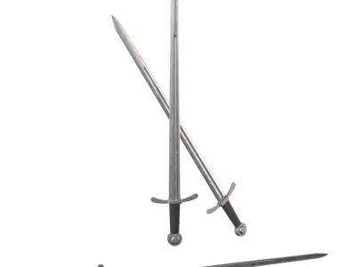 Knightly Sword Low-poly 3D model