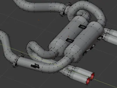 Tuning exhaust system car 3D model