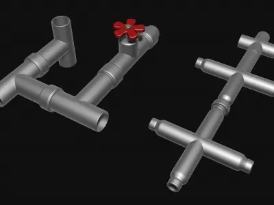 Pipes tube trumpet 3D model