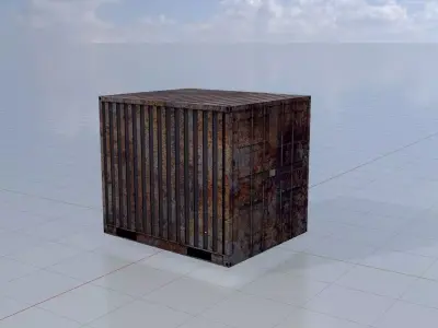 Shipping Container rusty 10-ft Low-poly 3D model