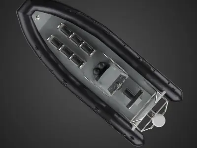 RHIB boat - TX760 Low-poly 3D model