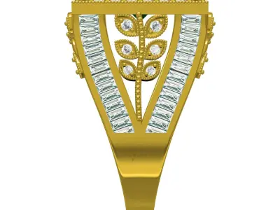 Antique Art Deco Style Cocktail Ring 3D print model