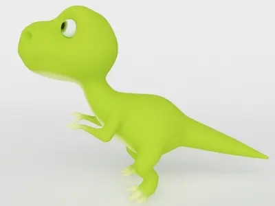 Dinosaur  Cute cartoon character  Low-poly 3D model