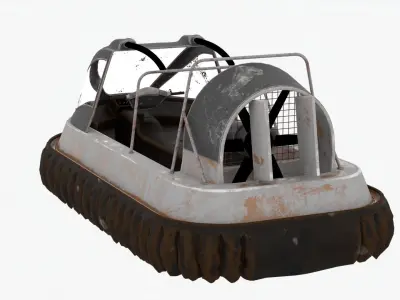 Common Old Dirty 4K Textures Hovercraft Low-poly 3D model