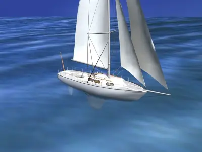 30 Foot Sailboat V00 3D model