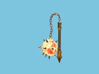 Medieval Flail 06 Fire - Character Fantasy Weaponry Low-poly 3D model