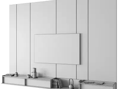 TV wall panel 01 Free 3D model