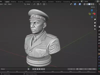 Ukraine General Oleksandr Syrskyi chess piece 3D print model