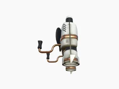 Jetpack D01 White Copper - SciFi Character Design Low-poly 3D model