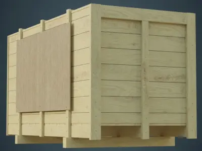 Wooden Box 2A Low-poly 3D model