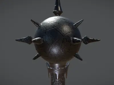 Game ready Mace - medieval weapon Low-poly 3D model