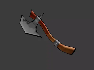 Stylized Low Poly Painterly Axe Low-poly 3D model