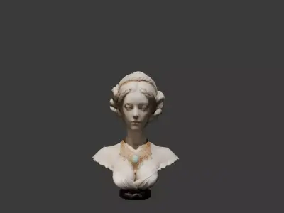 Roman Lady Face 3D Printed Statue 3D print model
