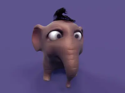 Elephant Cartoon Free 3D model