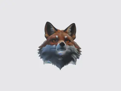 fox with large pointed ears 3D model
