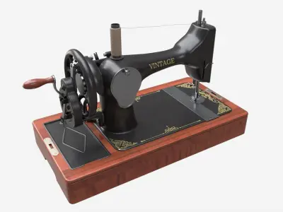 Vintage Hand Crank Sewing Machine 3D model