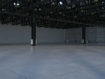 Warehouse Interior 4 - No Textures Low-poly 3D model