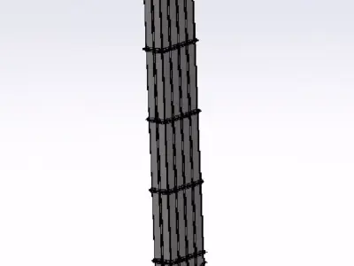 400x17000 mm chain bucket elevator 3D model