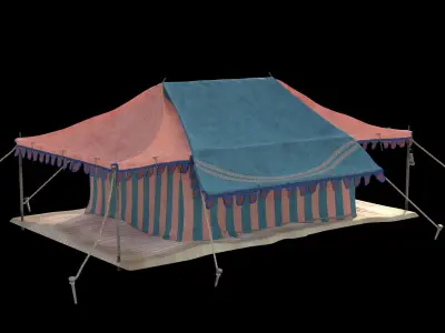 Indian Medieval Tent - 3 texture variations 3D model