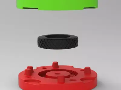 Mold for diecast truck tire 2 Scale 1 to 25 3D print model