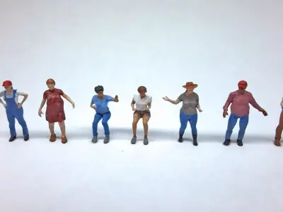 HO Scale Trucker Figures 3D print model