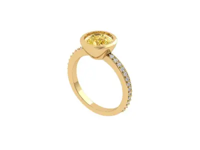 Solitaire Engagement Ring 3D print model 103