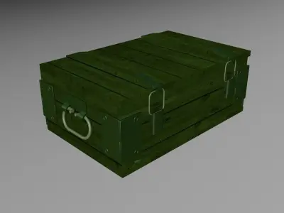 Military box Low-poly 3D model 9
