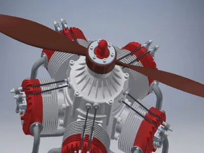 radial enginer 3d model 3D model