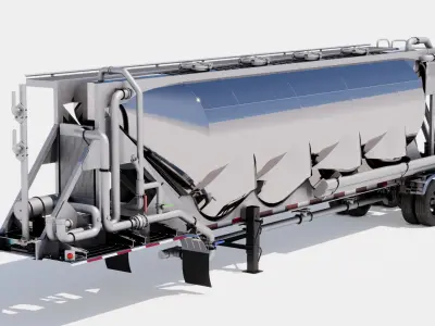 Vacuum Tank Trailer 02 Low-poly 3D model