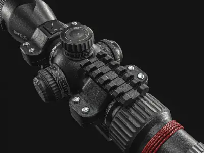 Rifle 16X Scope Low-poly 3D model