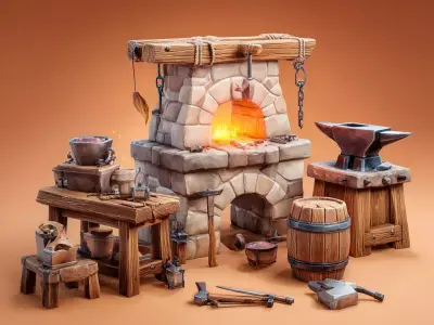 Blacksmith Free Set Free 3D model