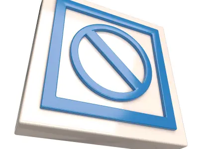 Warning symbol minus Low-poly 3D model