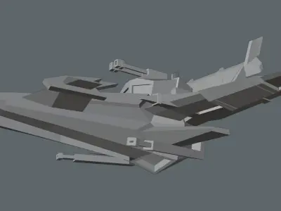 spaceship flying in sky Low-poly 3D model purchase